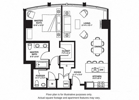 A11 South(1) floor plan at The Bravern, WA, 98004
